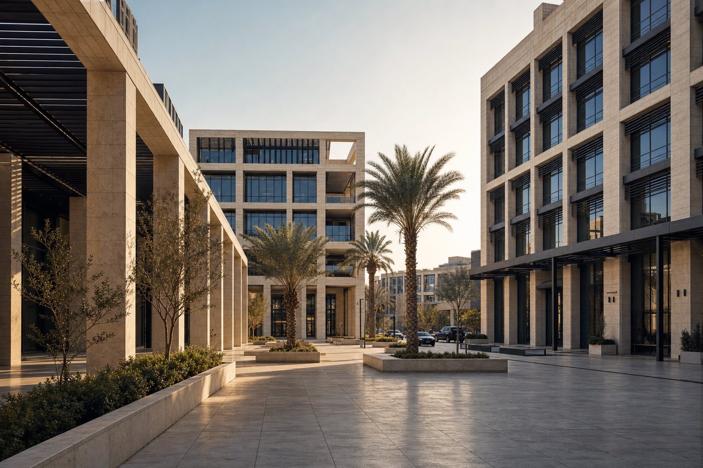 Contemporary business precinct and plaza in Baghdad