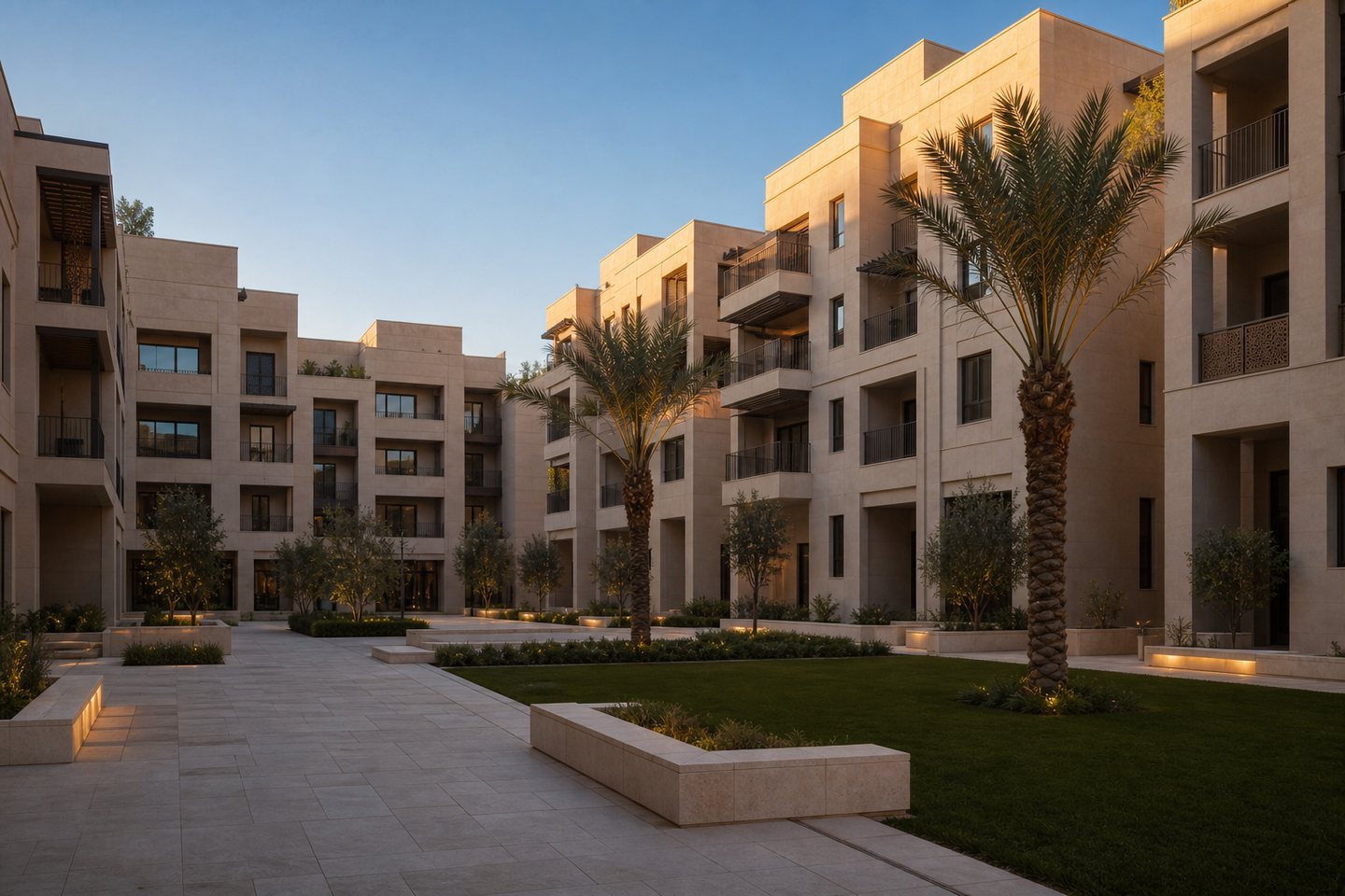 Landscaped residential courtyard in Baghdad