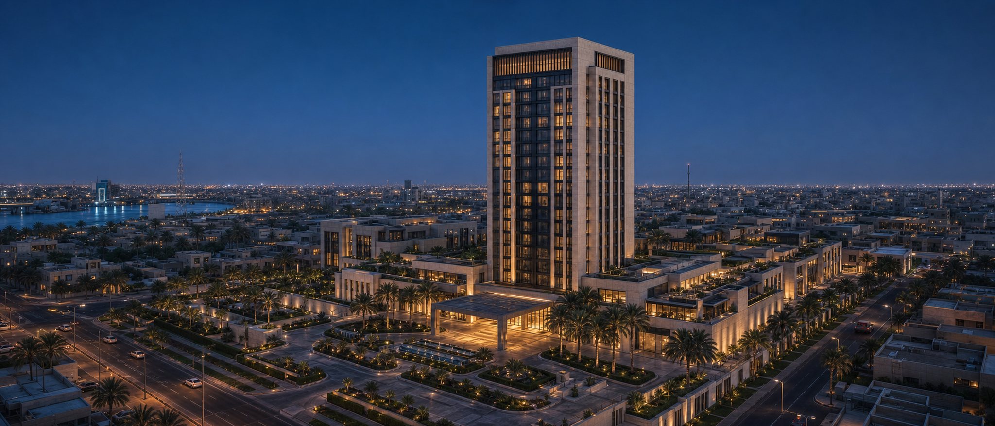 Five-star hotel anchor within a Baghdad mixed-use district