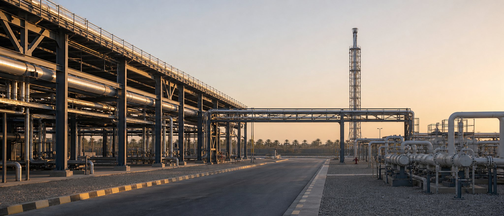 Energy infrastructure and processing modules near Basra