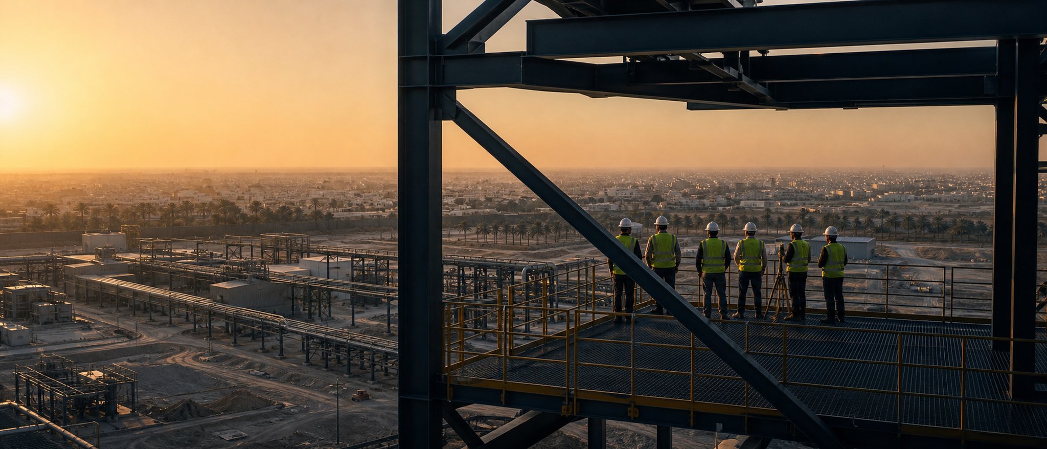Project team overlooking a major Iraqi development