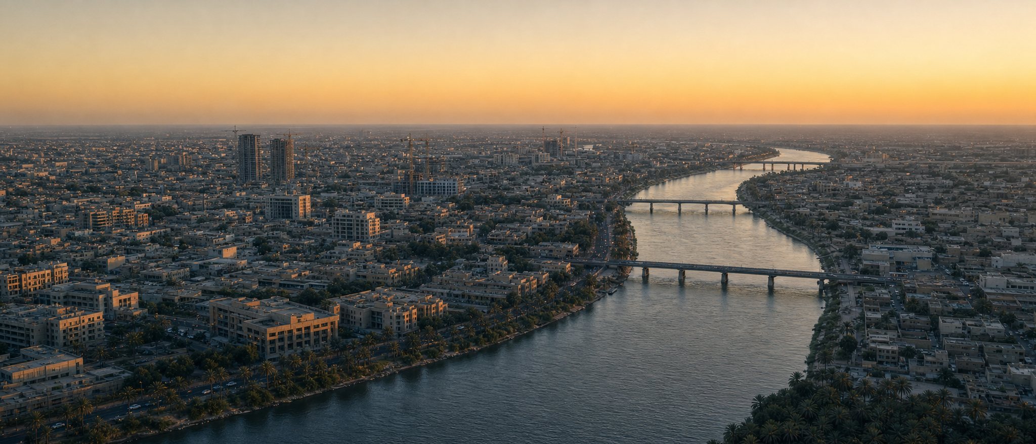 Baghdad and the Tigris at dawn
