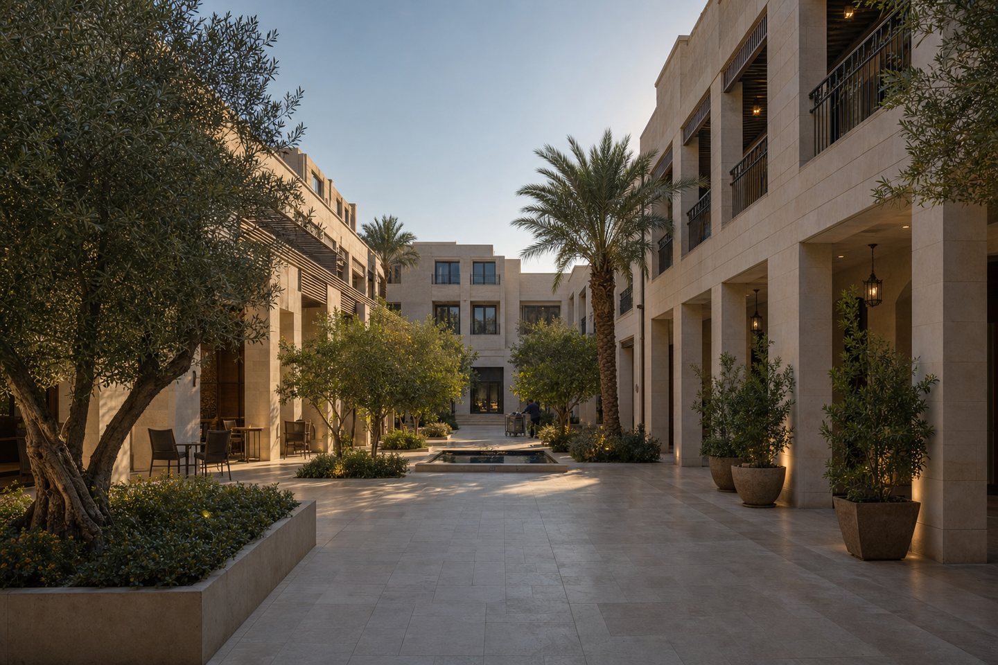 Well-maintained mixed-use courtyard in Baghdad