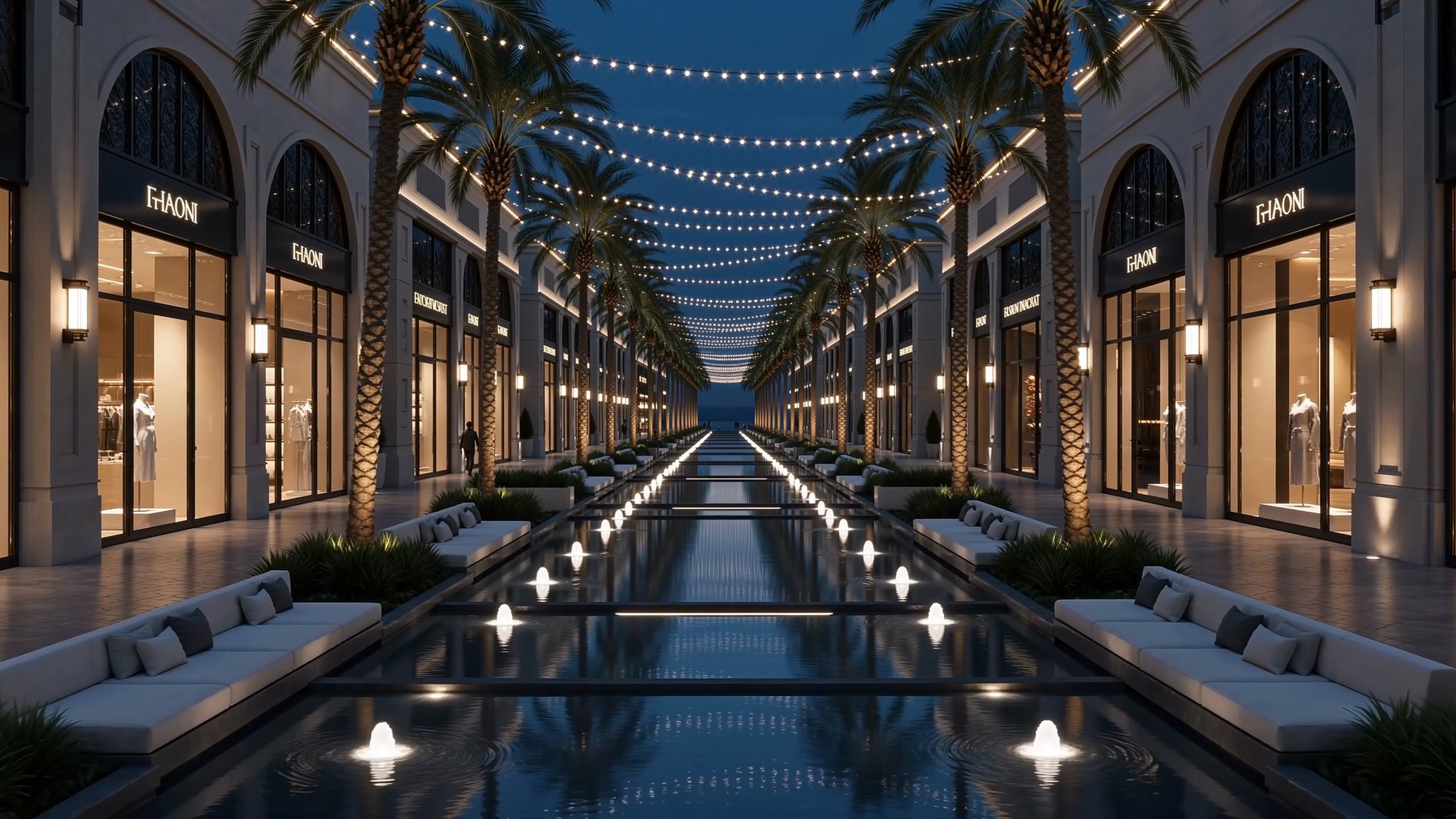 Linear retail and entertainment boulevard in Baghdad