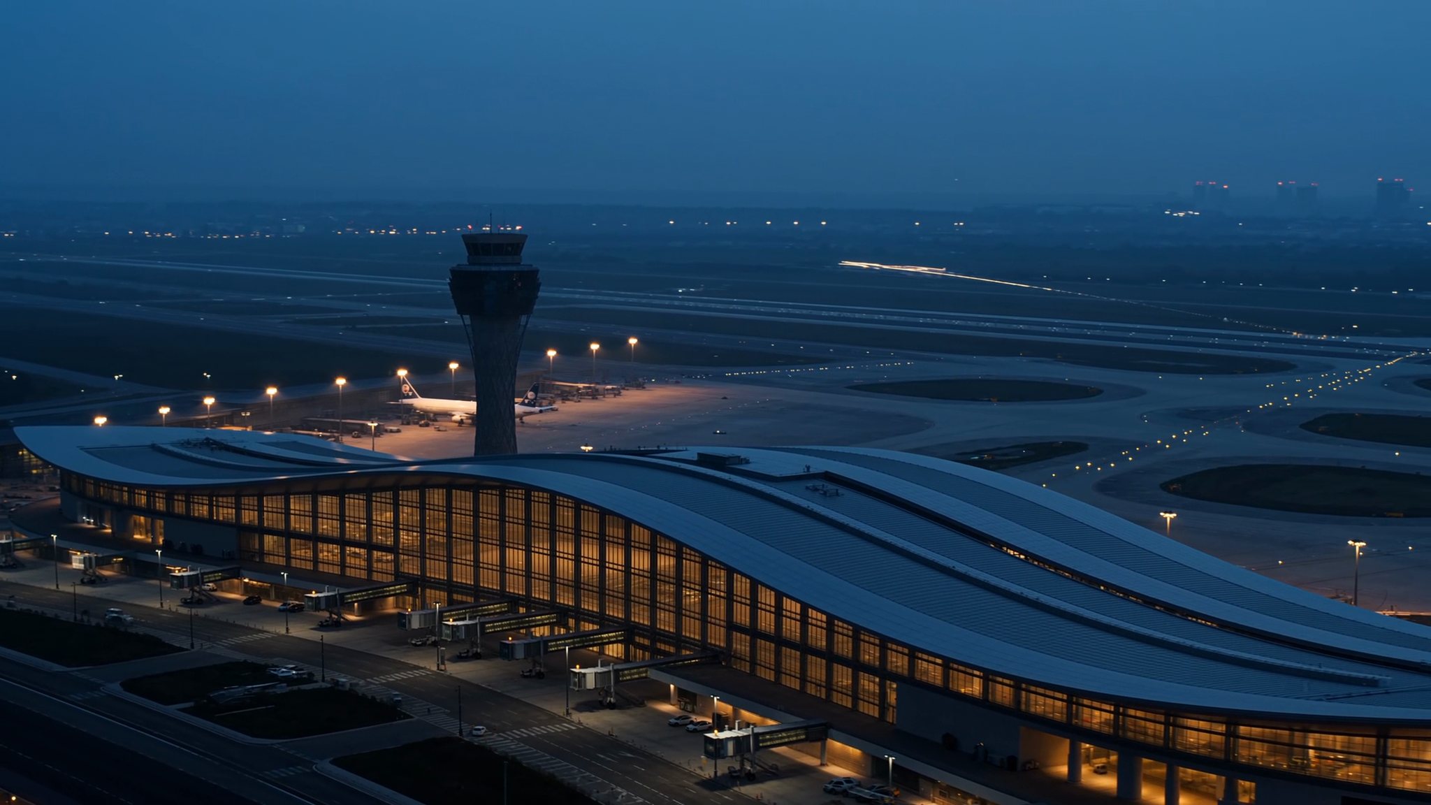 Baghdad International Airport redevelopment at dawn